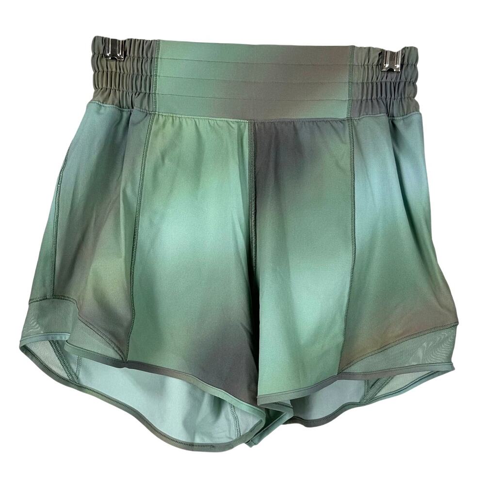 Lululemon Hotty Hot High-Rise Lined Short 4" Chroma Drift Green Size 2 NWT